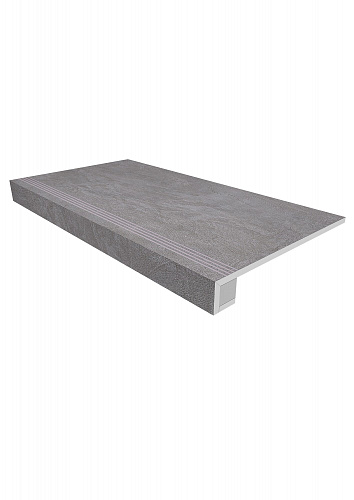 Комплект (Ступень SR01 (33x120) непол. (прямоугол. бортик) с насечками + Подступенок (14,5x120))